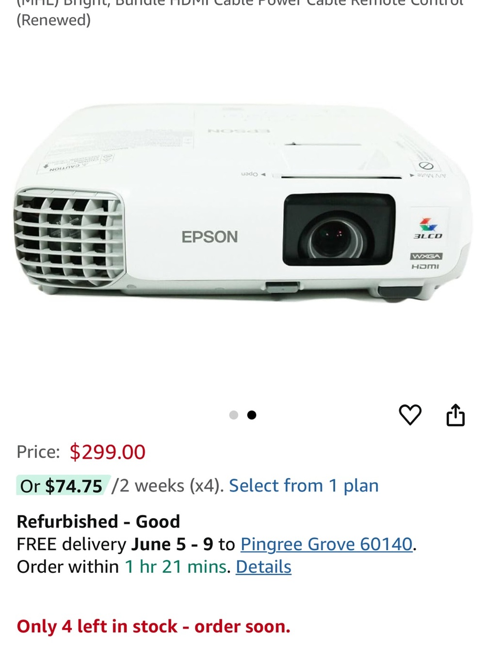 Epson Folding Document Camera in White